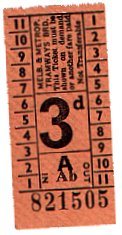 M&MTB tram ticket. TMSV collection